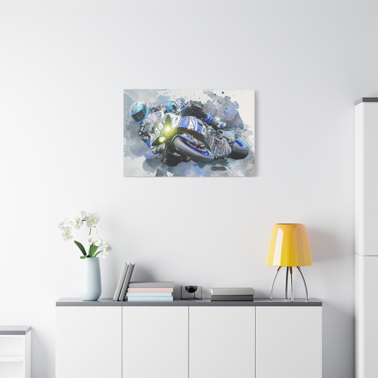 Motorcycle Race Matte Canvas, Stretched, 1.25"