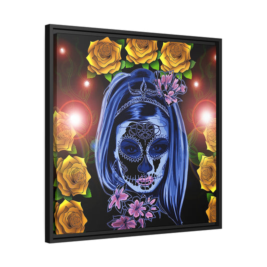 Day of the dead Matte Canvas, Black Frame