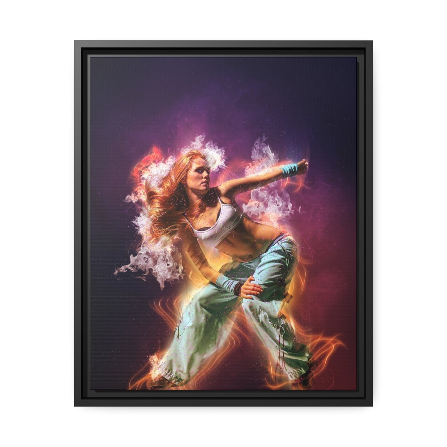 Dancing Woman Matte Canvas, Black Frame