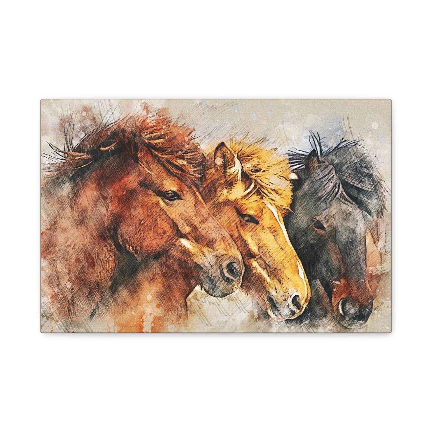Horses Matte Canvas, Stretched, 1.25"