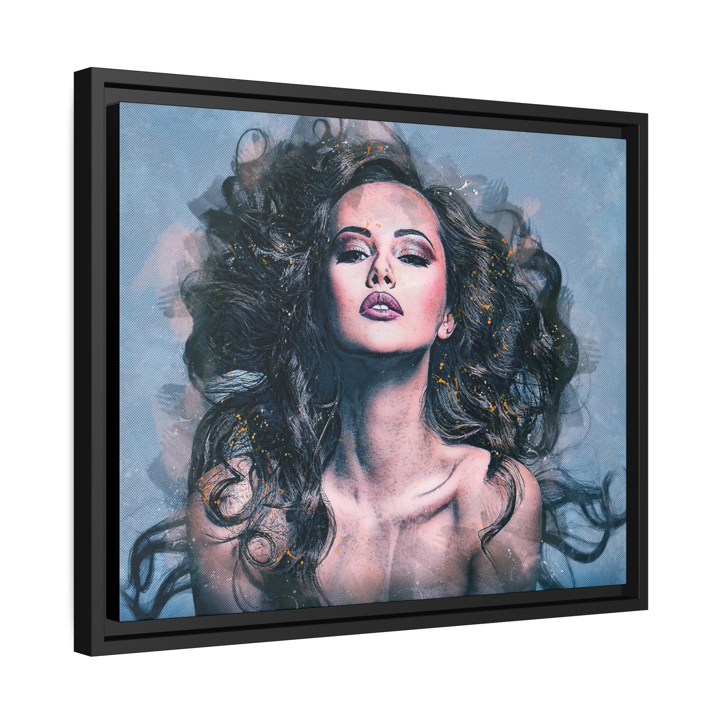Woman Matte Canvas, Black Frame