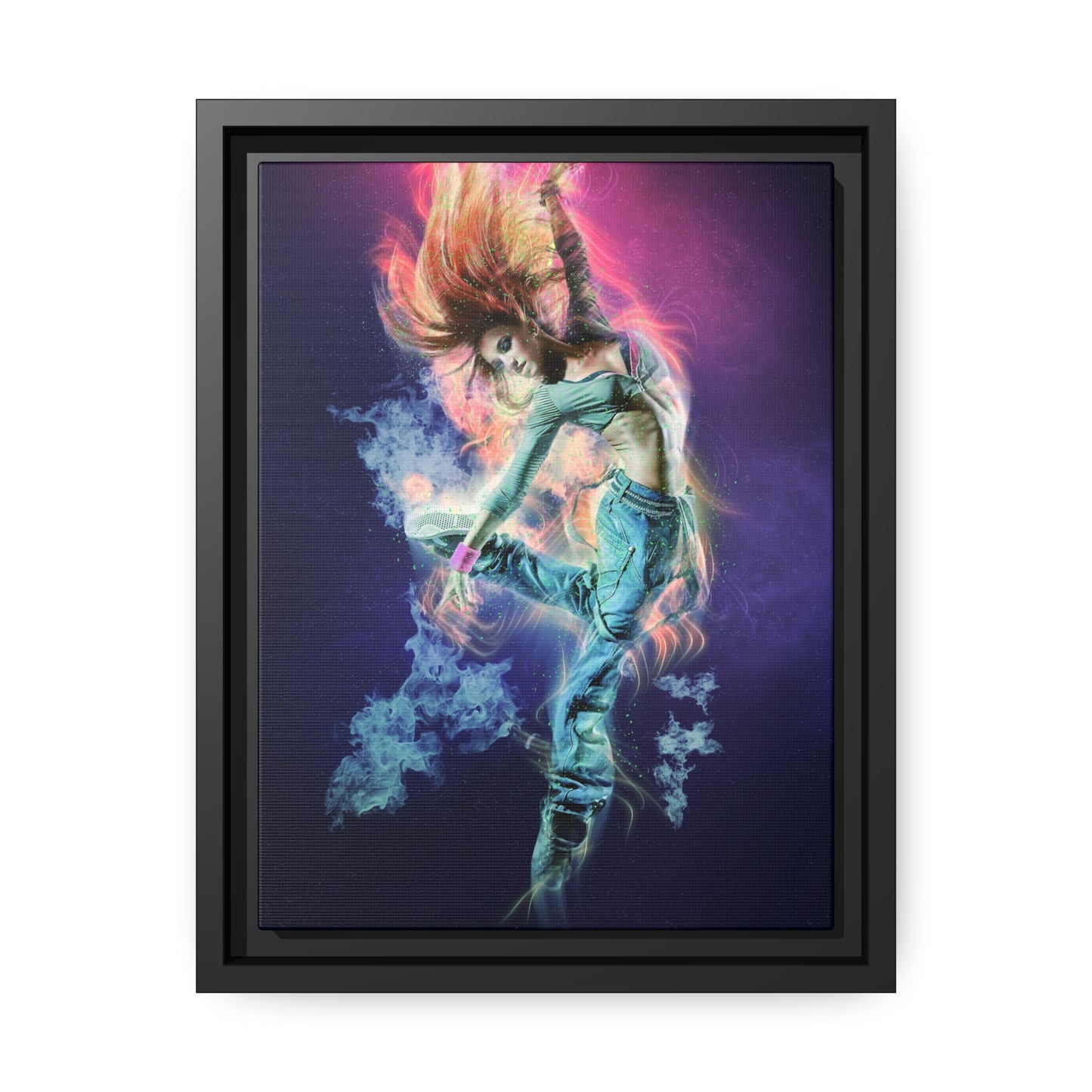 Dancing Woman Matte Canvas, Black Frame