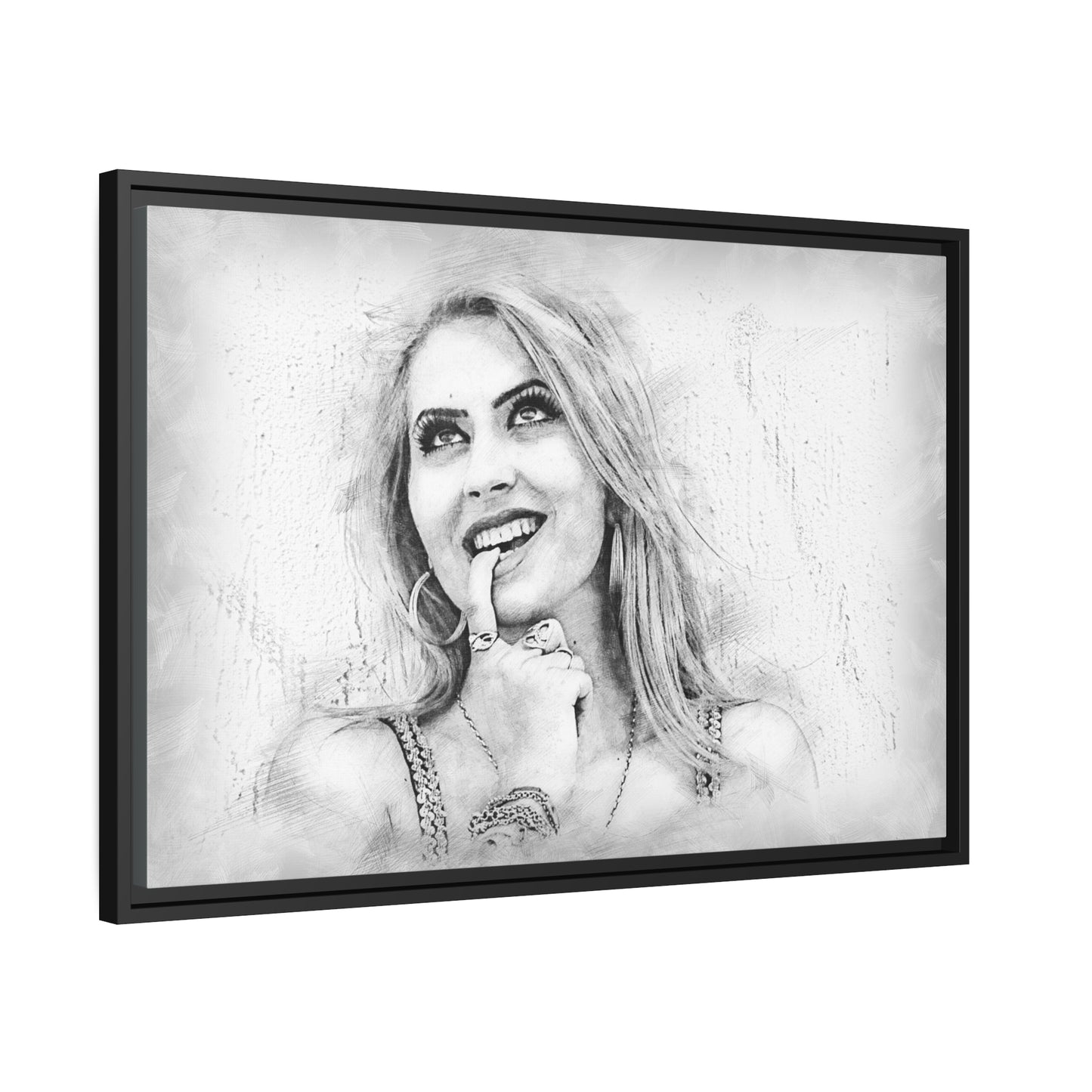 Woman Matte Canvas, Black Frame