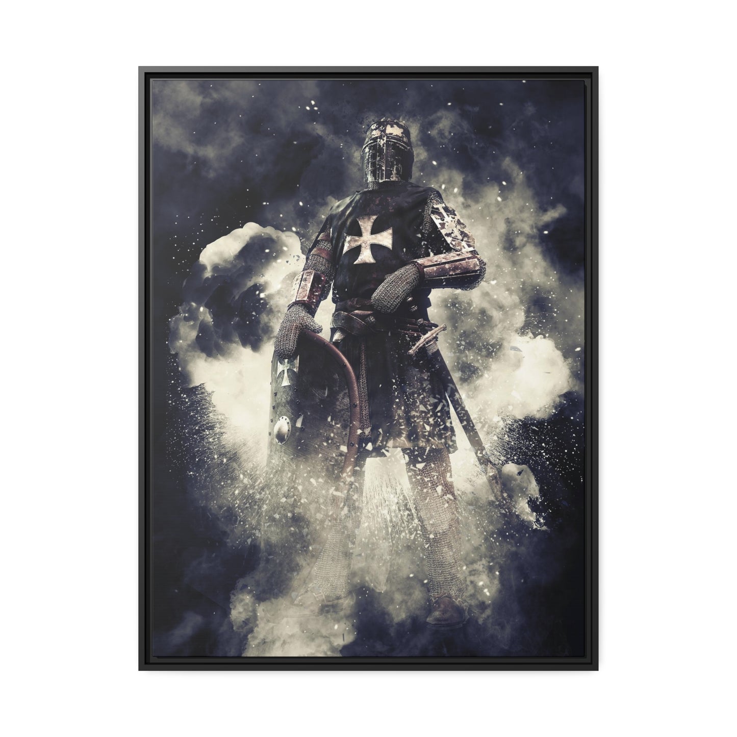Knight Crusader Matte Canvas, Black Frame