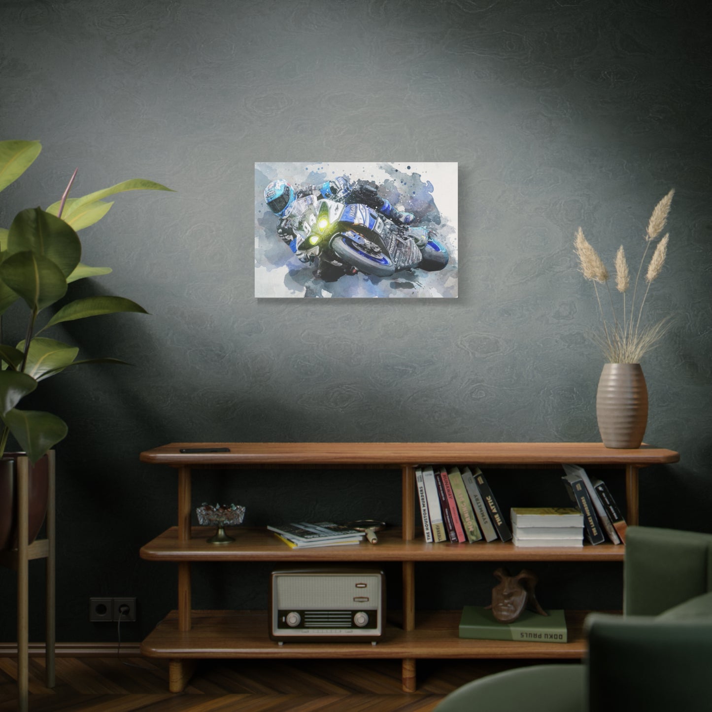 Motorcycle Race Matte Canvas, Stretched, 1.25"