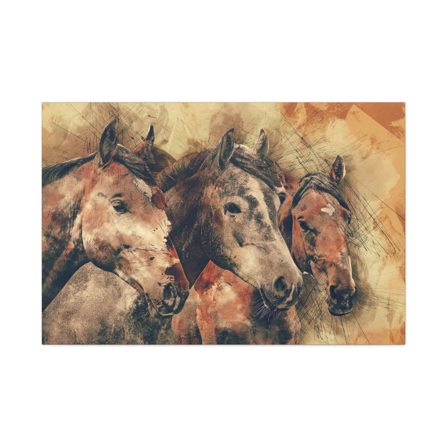 Horses Matte Canvas, Stretched, 1.25"