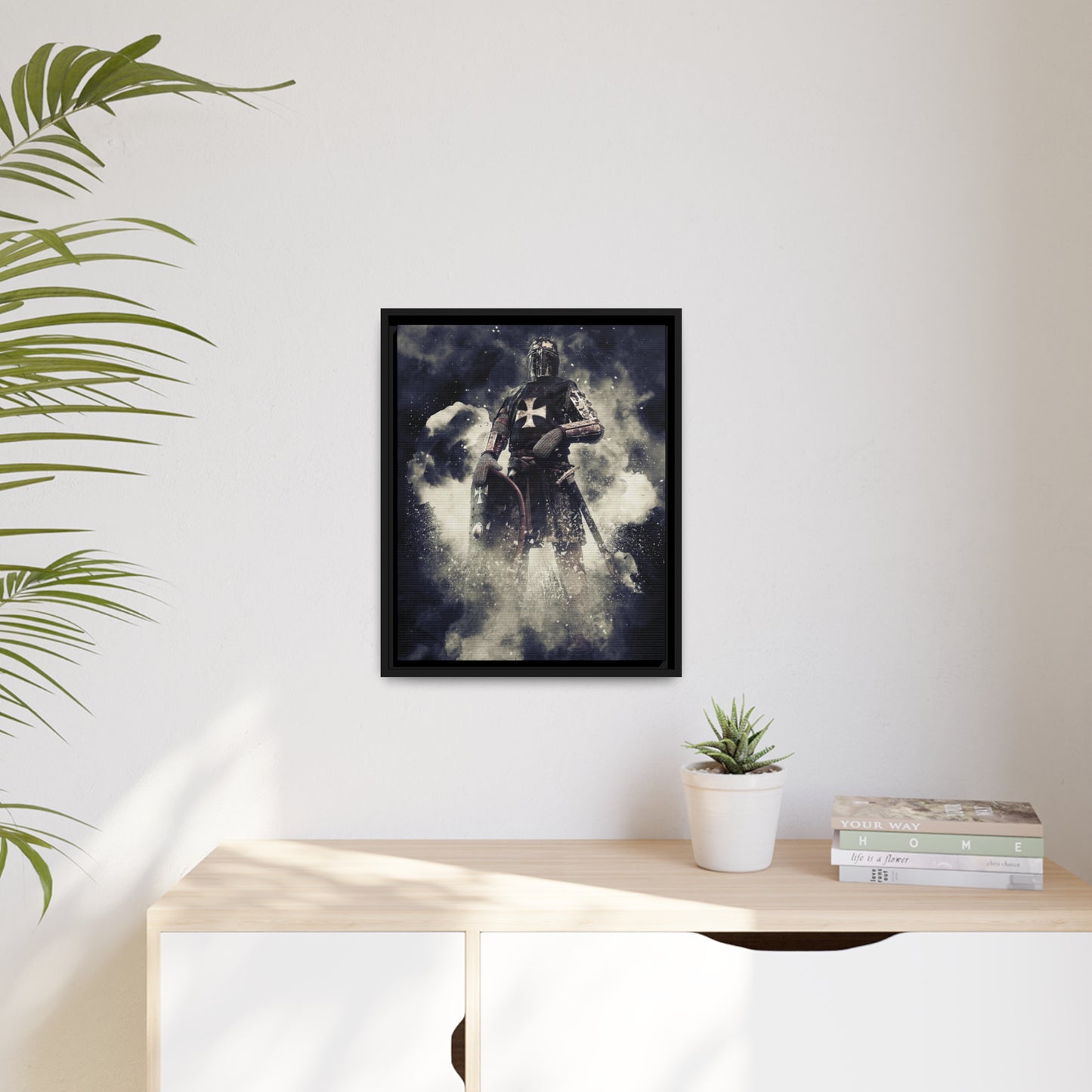 Knight Crusader Matte Canvas, Black Frame