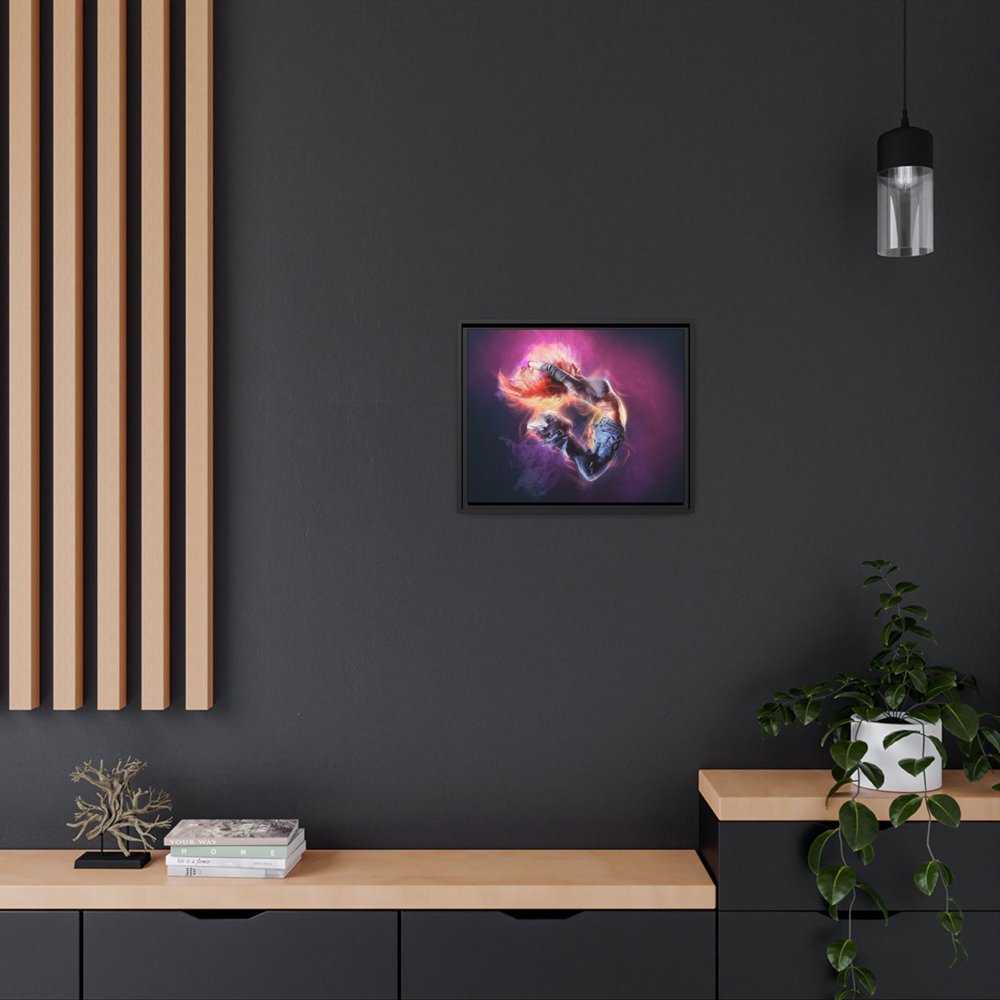 Dancing Woman Matte Canvas, Black Frame