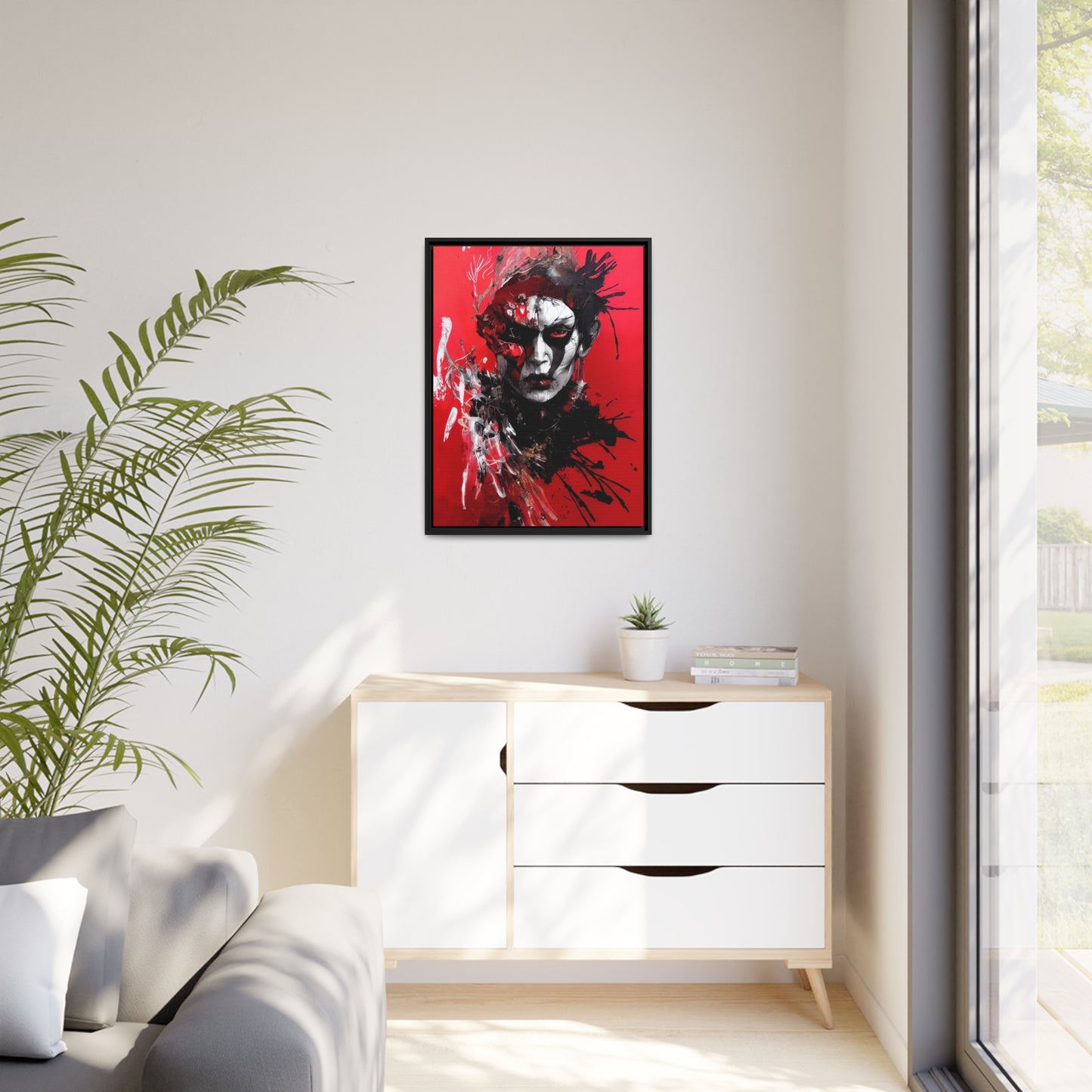 Shaman Red Matte Canvas, Black Frame