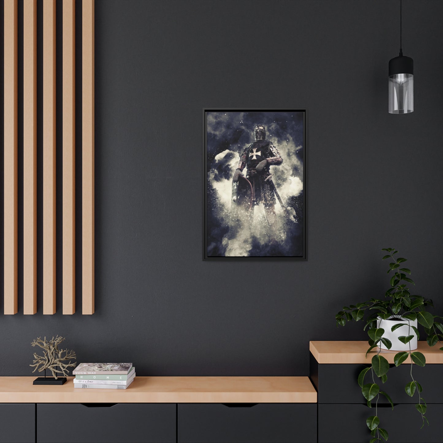 Knight Crusader Matte Canvas, Black Frame