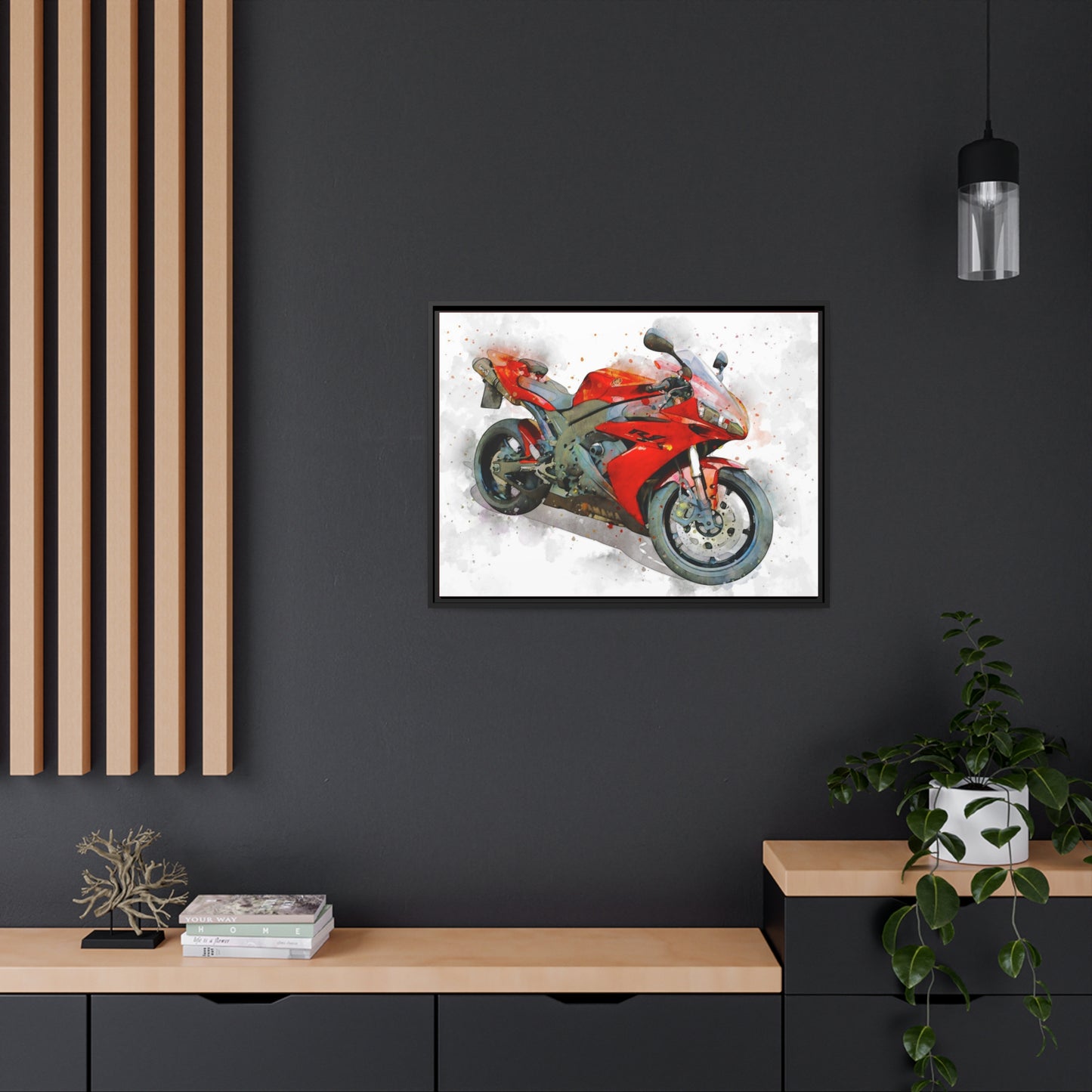Yamaha R1 Matte Canvas, Black Frame