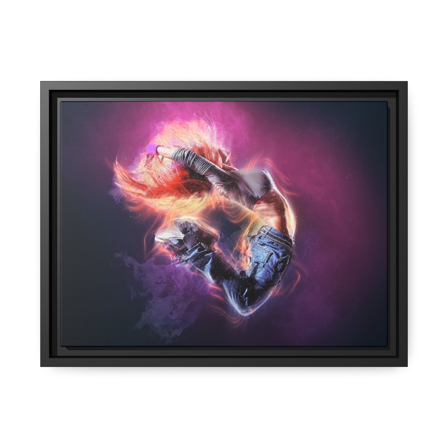 Dancing Woman Matte Canvas, Black Frame