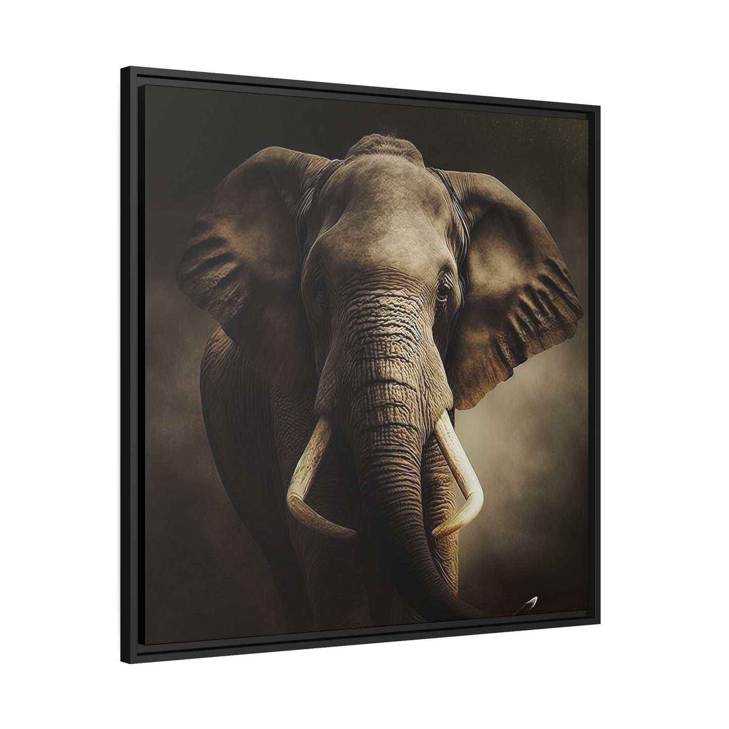 Elephant Matte Canvas, Black Frame