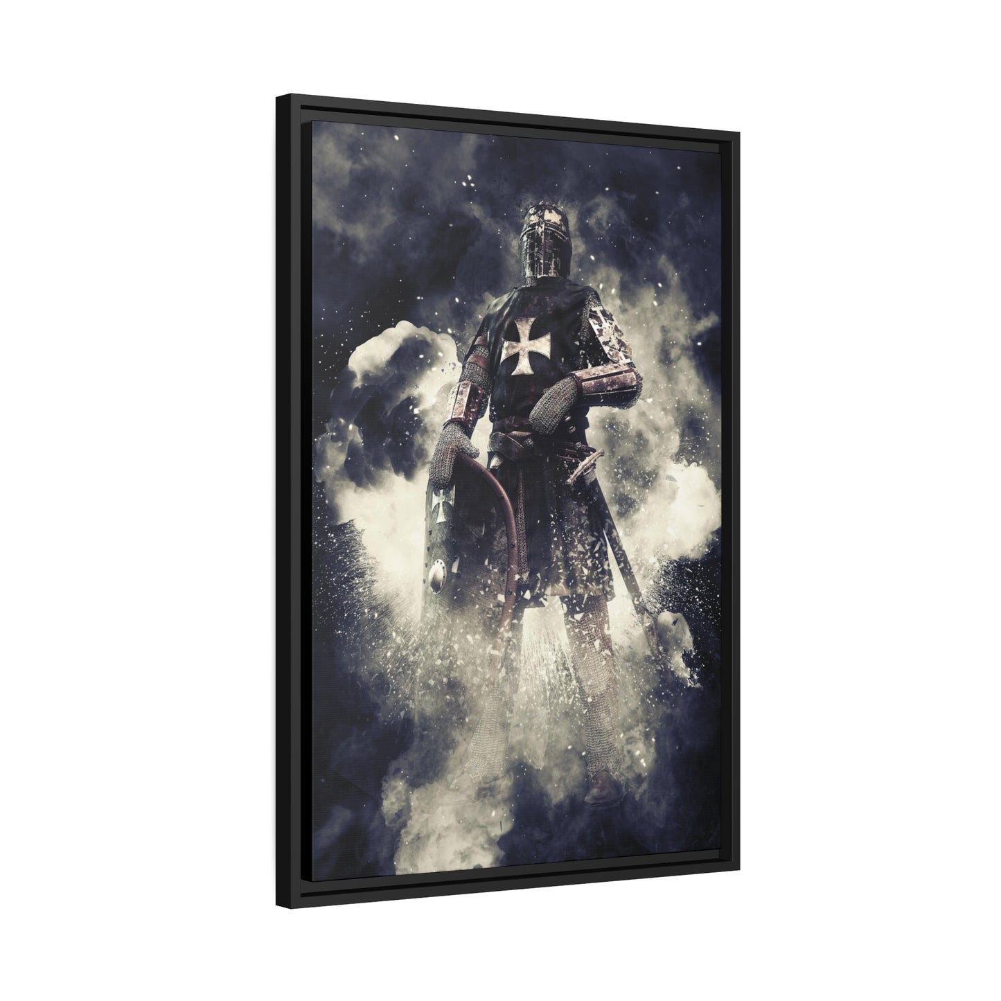 Knight Crusader Matte Canvas, Black Frame