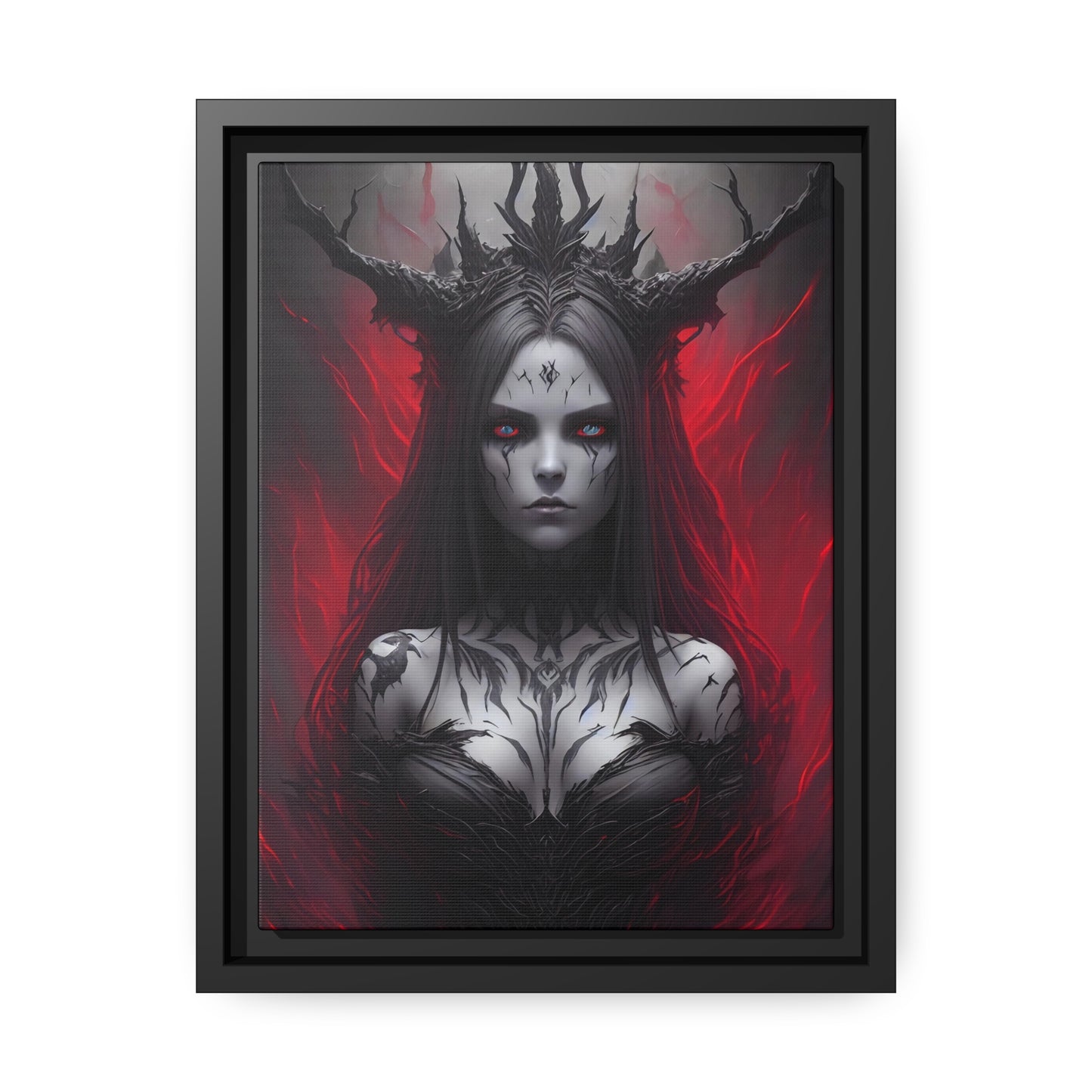 Woman Shaman Matte Canvas, Black Frame