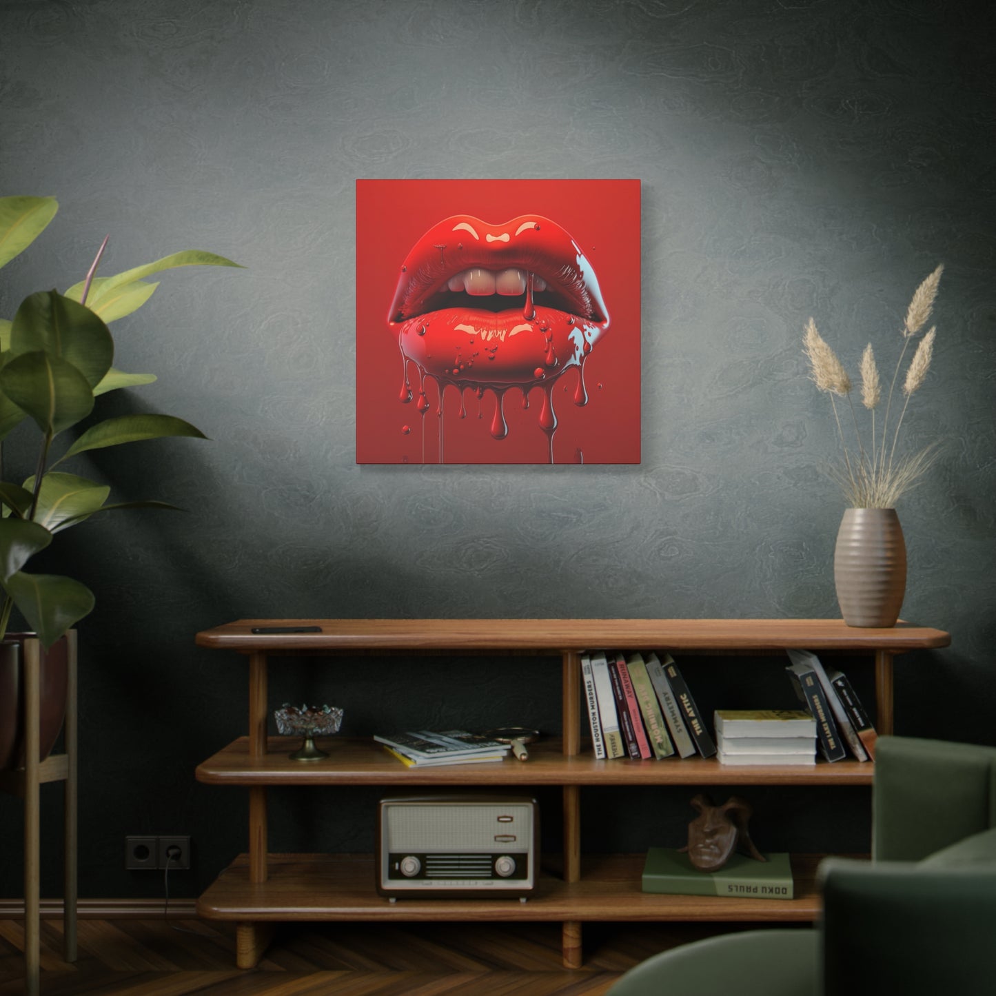 Bloody Lips Matte Canvas, Stretched, 1.25"