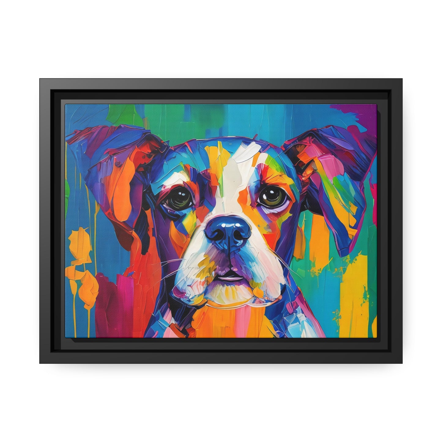 Dog AI Gen Matte Canvas, Black Frame