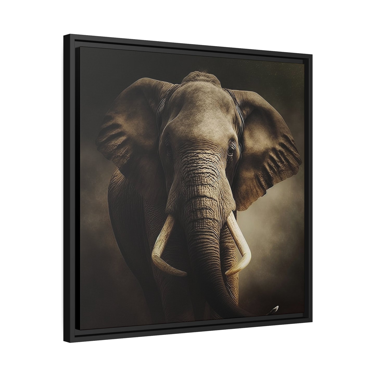 Elephant Matte Canvas, Black Frame