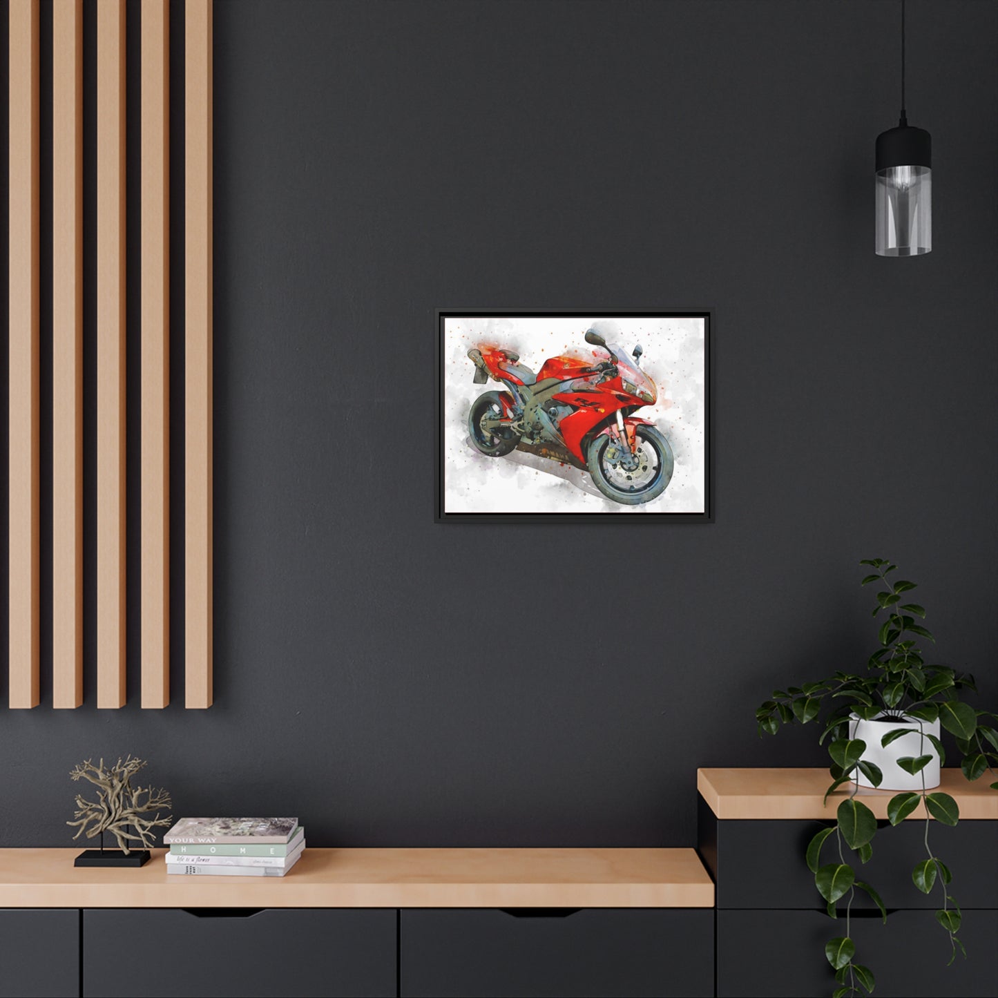 Yamaha R1 Matte Canvas, Black Frame