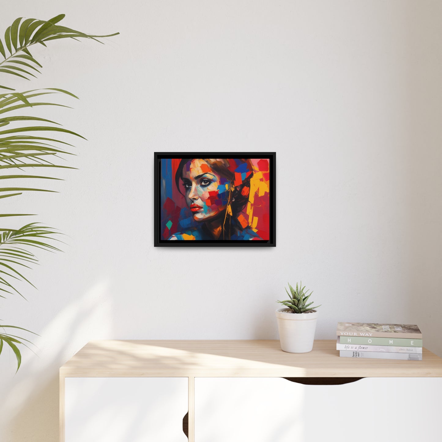 Woman AI Gen Matte Canvas, Black Frame
