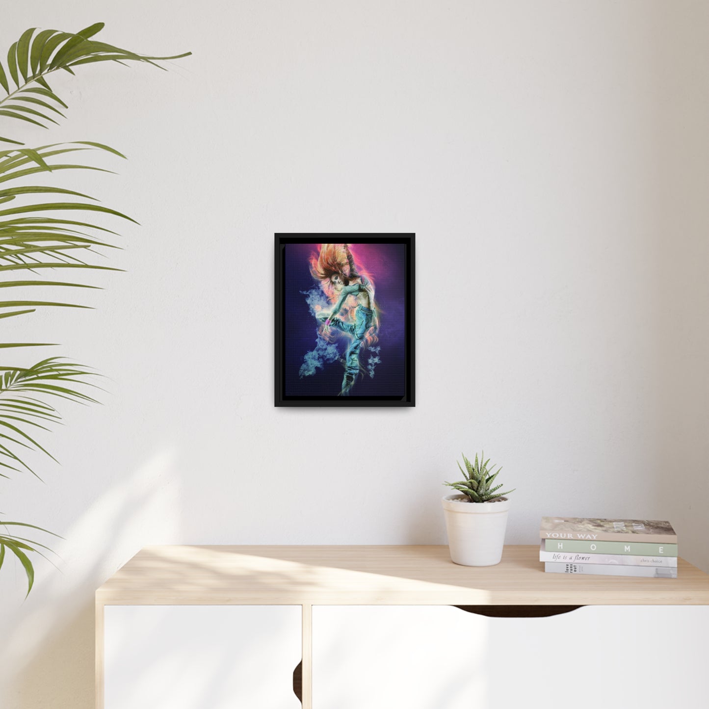 Dancing Woman Matte Canvas, Black Frame