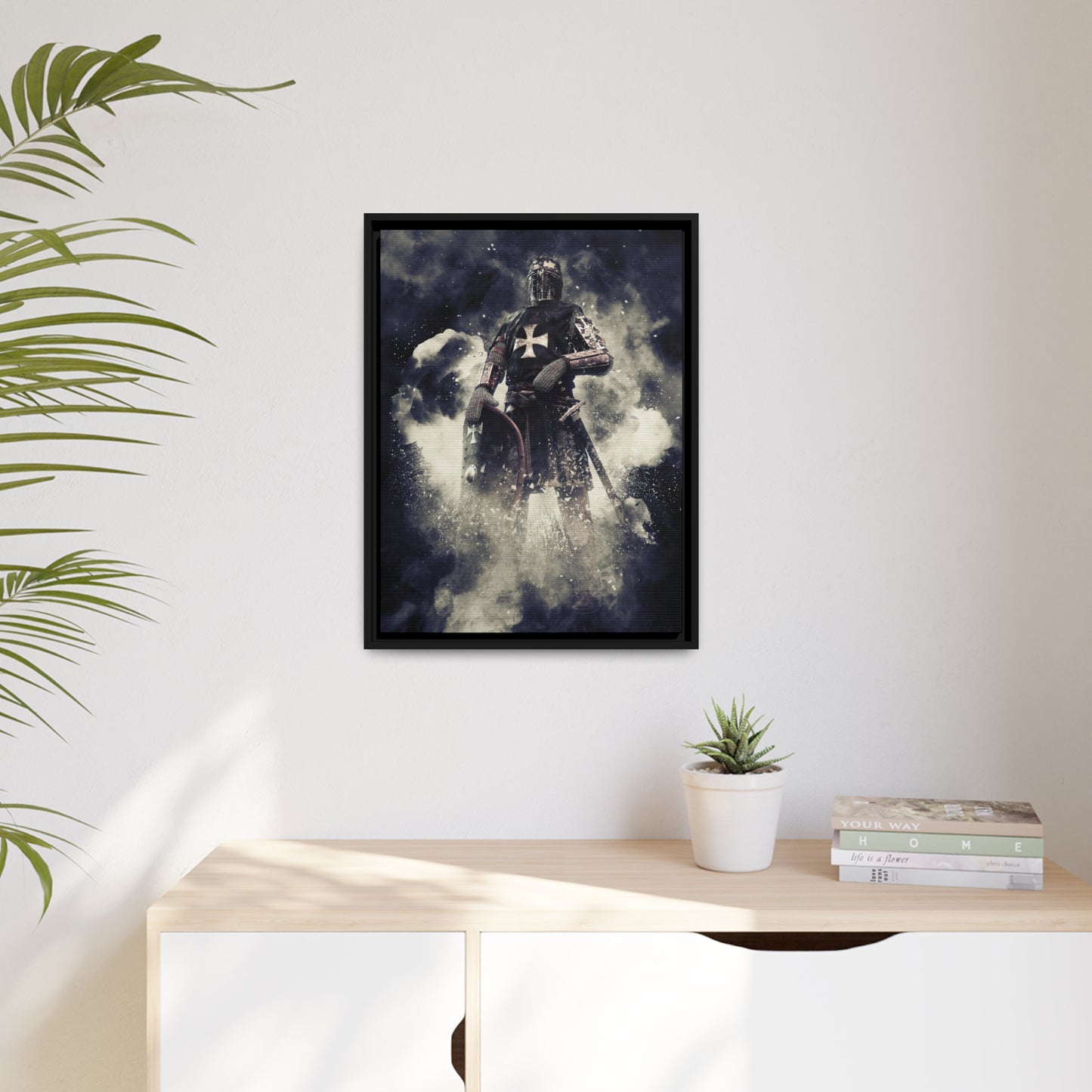 Knight Crusader Matte Canvas, Black Frame