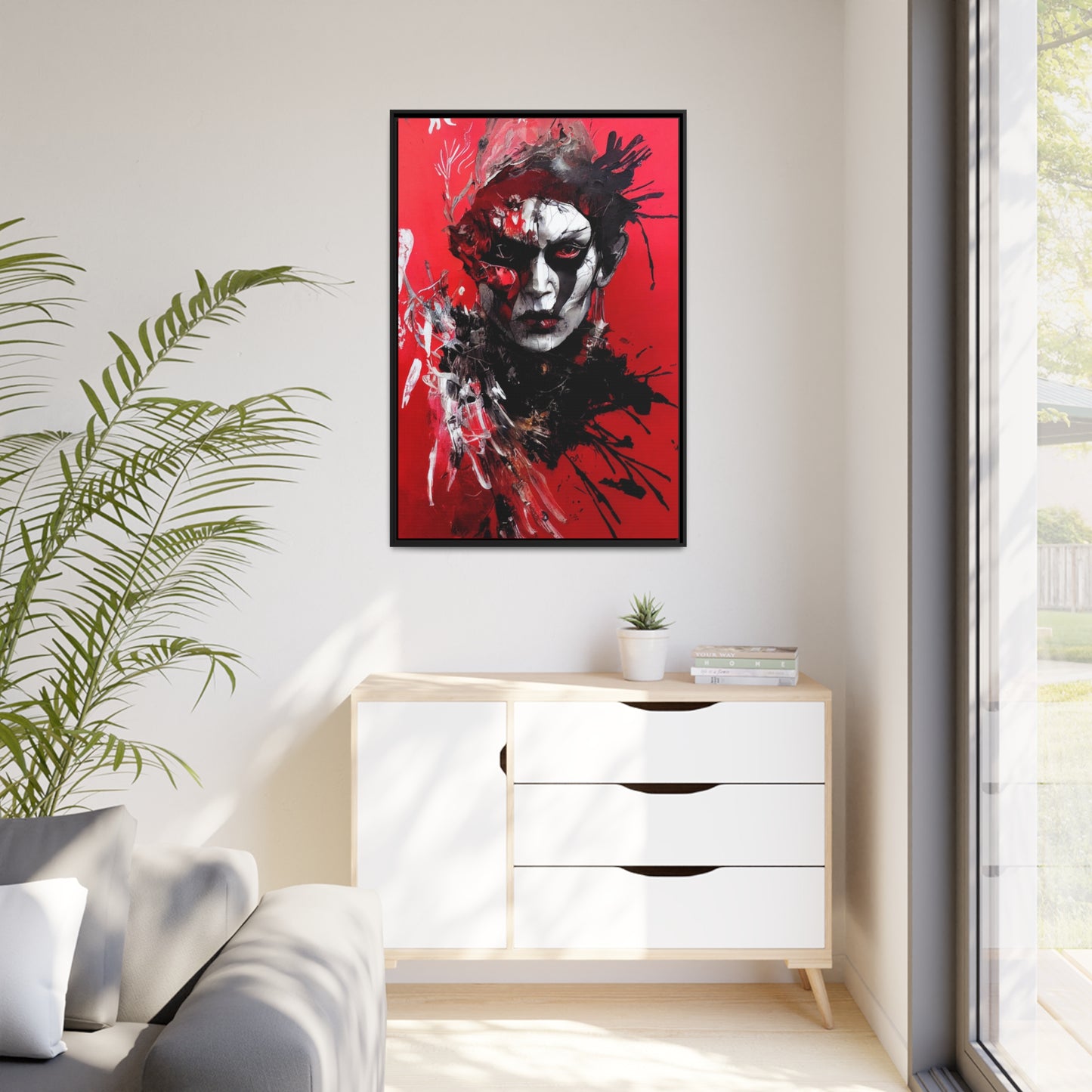 Shaman Red Matte Canvas, Black Frame