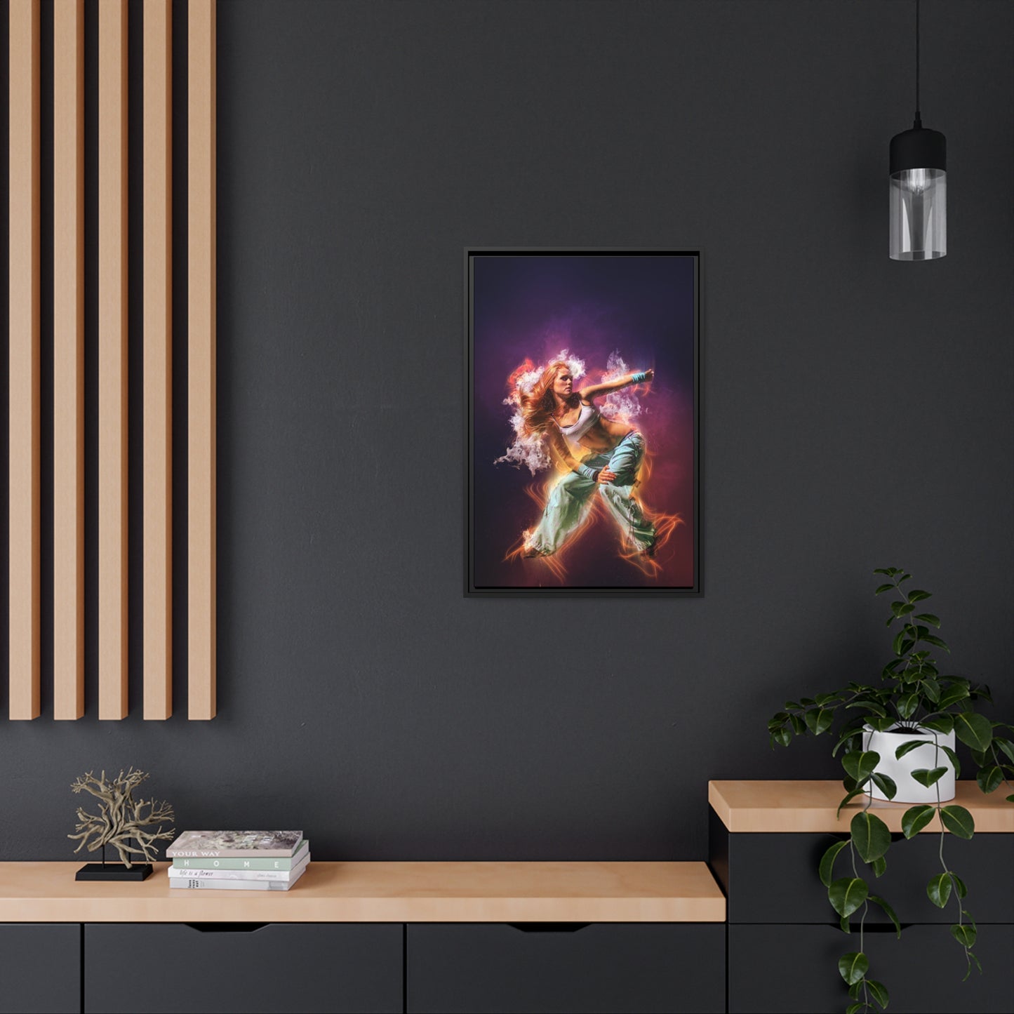 Dancing Woman Matte Canvas, Black Frame