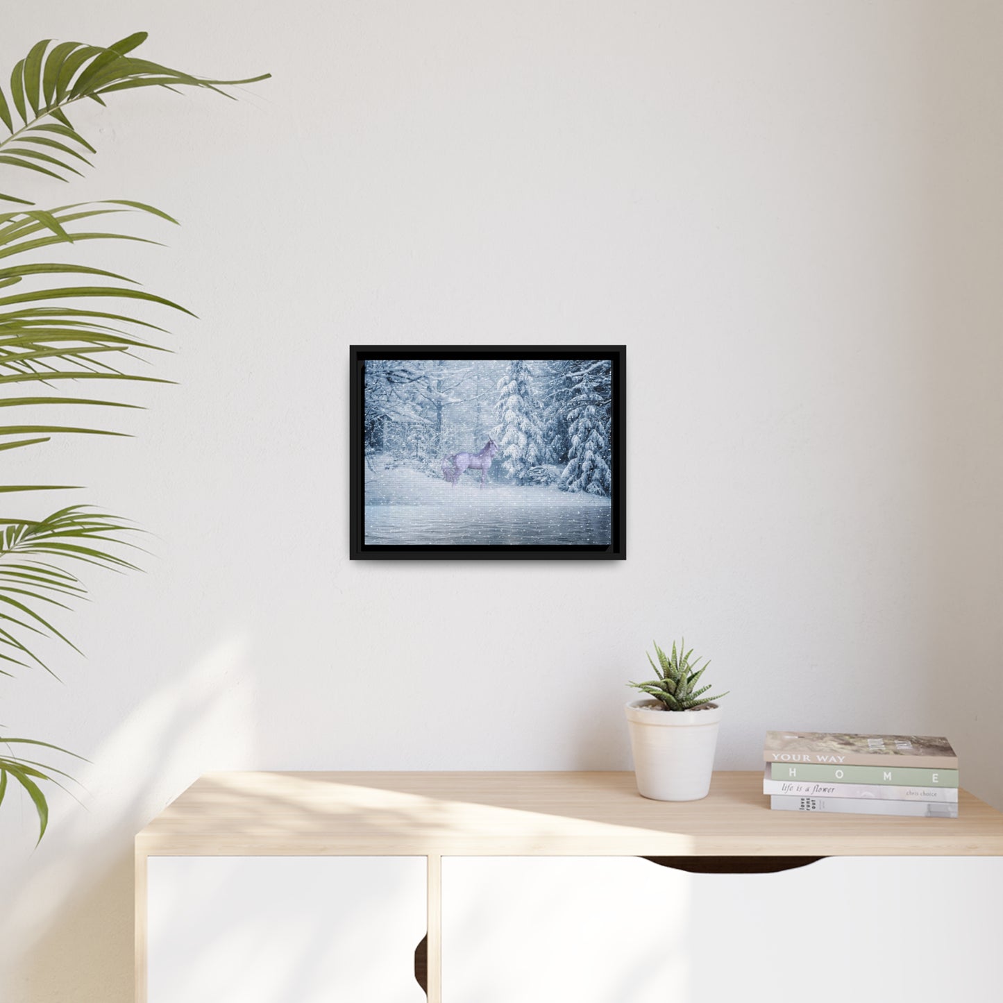 Mystic Unicorn Matte Canvas, Black Frame