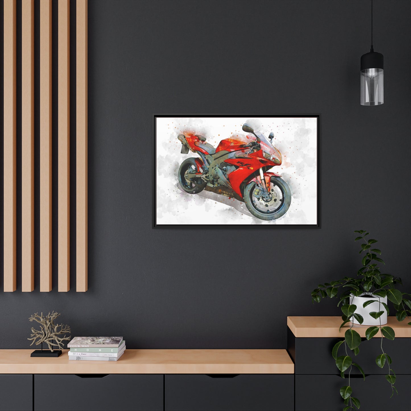Yamaha R1 Matte Canvas, Black Frame