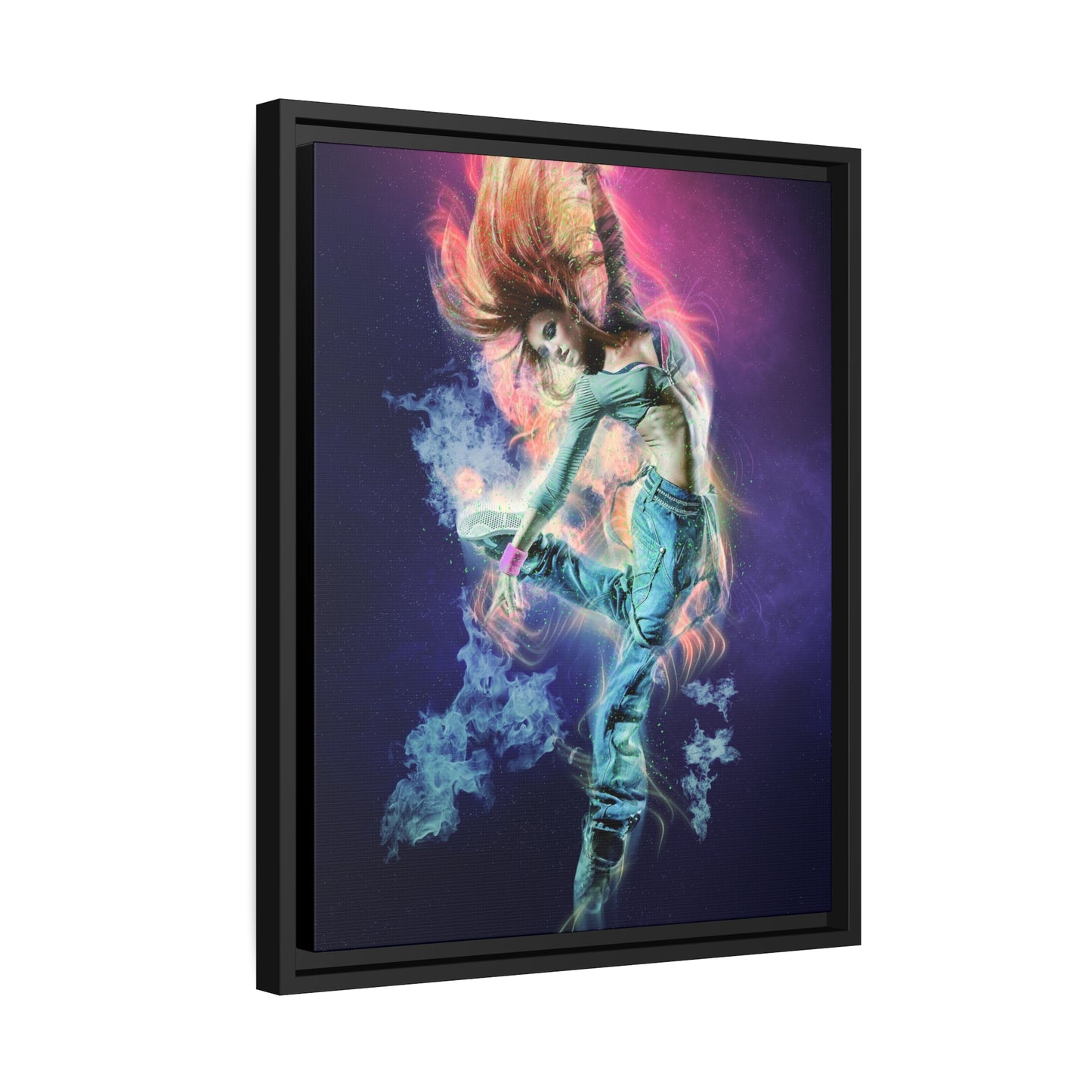 Dancing Woman Matte Canvas, Black Frame