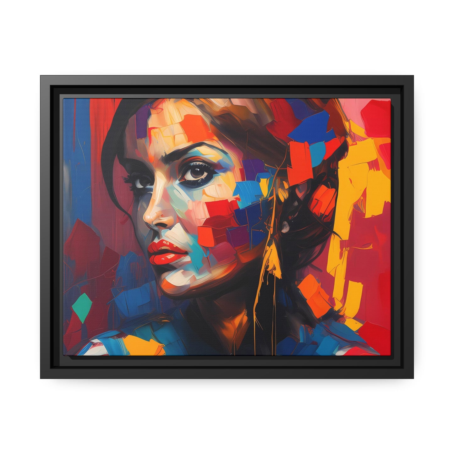 Woman AI Gen Matte Canvas, Black Frame