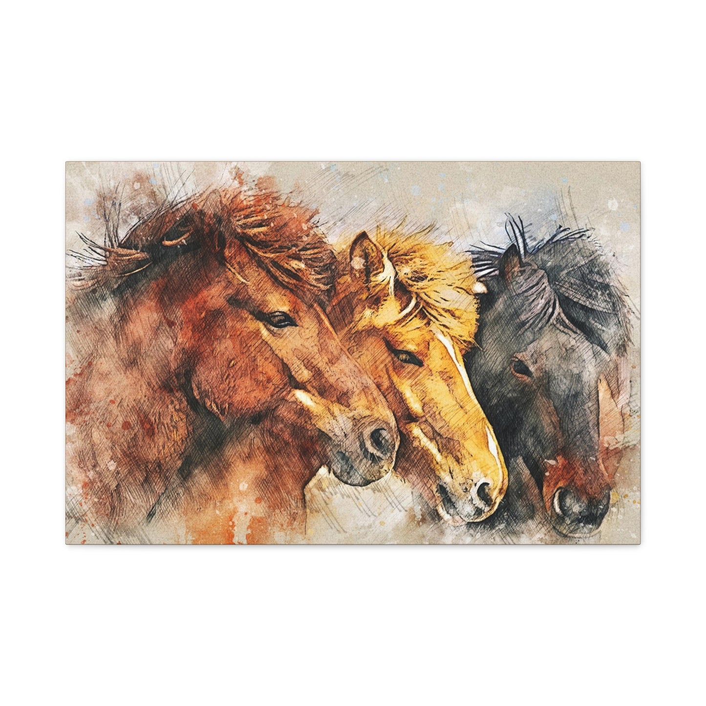 Horses Matte Canvas, Stretched, 1.25"