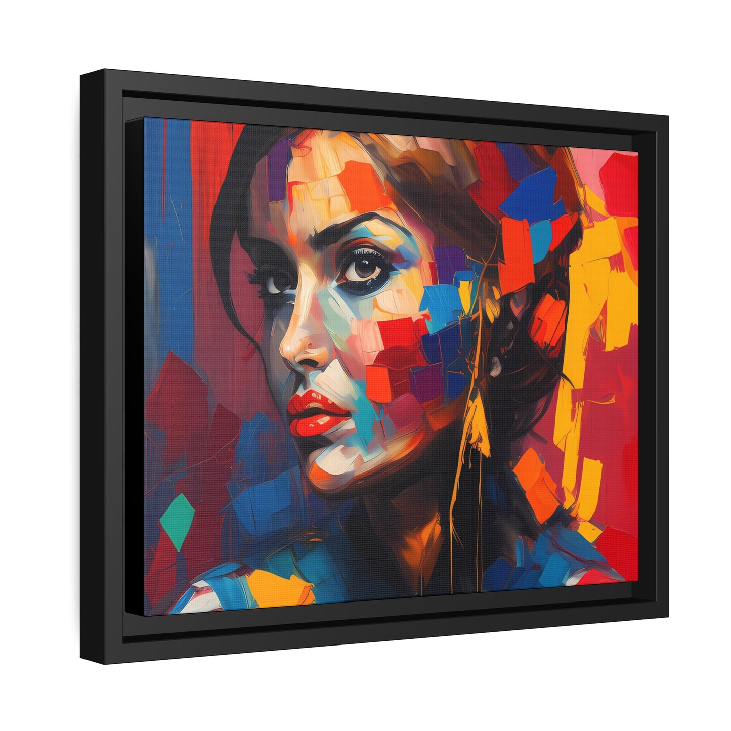 Woman AI Gen Matte Canvas, Black Frame