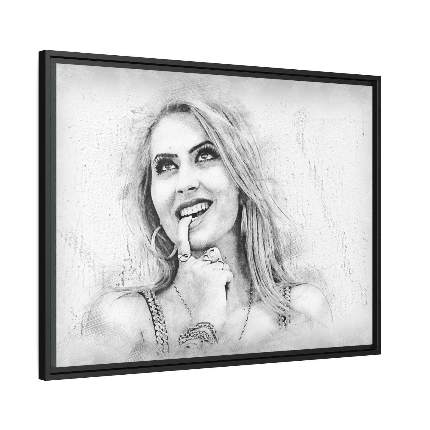 Woman Matte Canvas, Black Frame