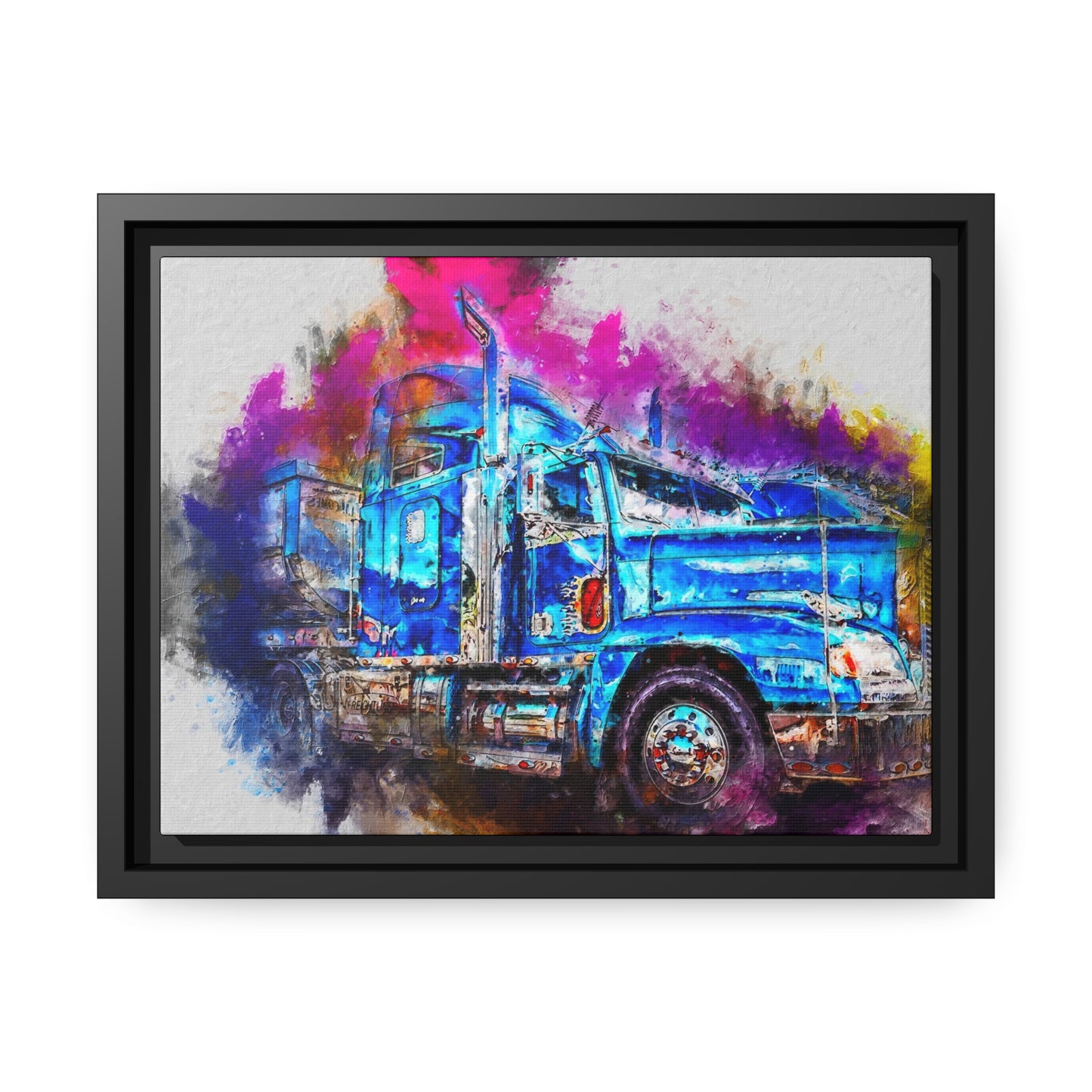 Truck AI Gen Matte Canvas, Black Frame