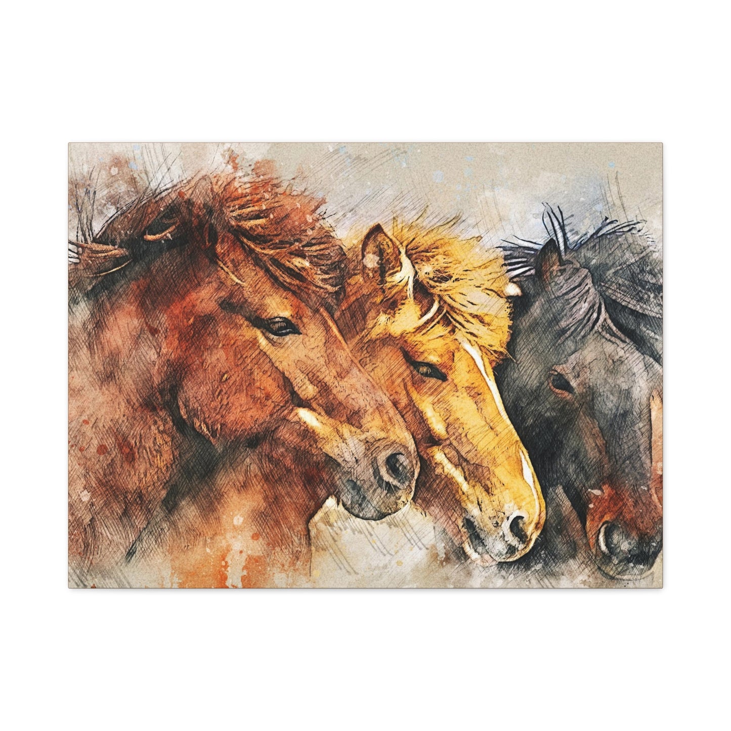 Horses Matte Canvas, Stretched, 1.25"