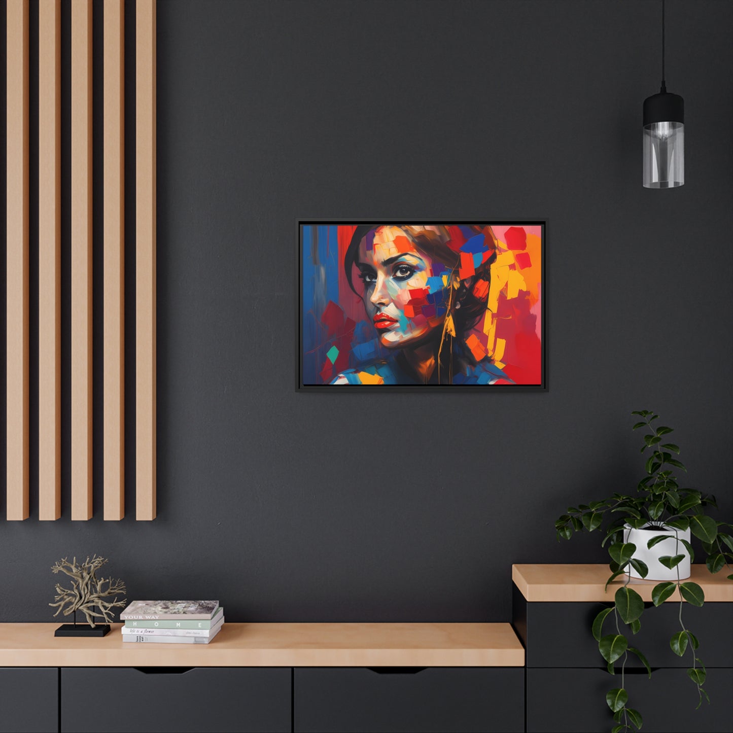 Woman AI Gen Matte Canvas, Black Frame