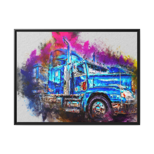 Truck AI Gen Matte Canvas, Black Frame