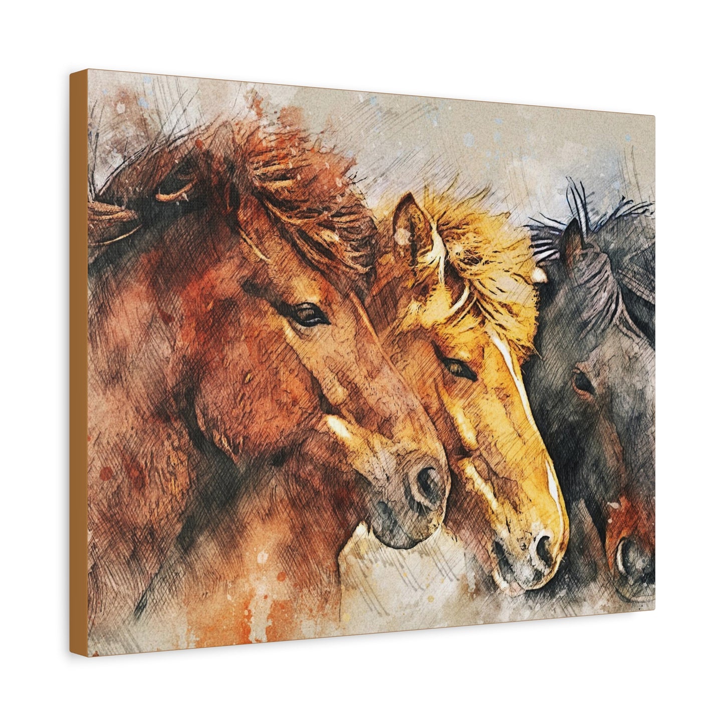 Horses Matte Canvas, Stretched, 1.25"