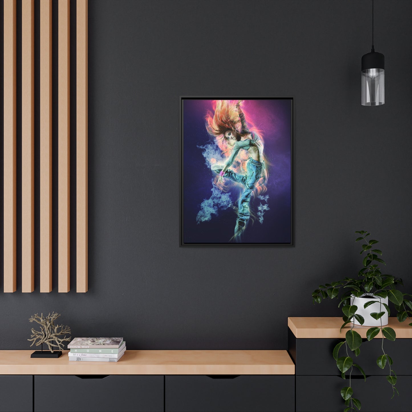 Dancing Woman Matte Canvas, Black Frame