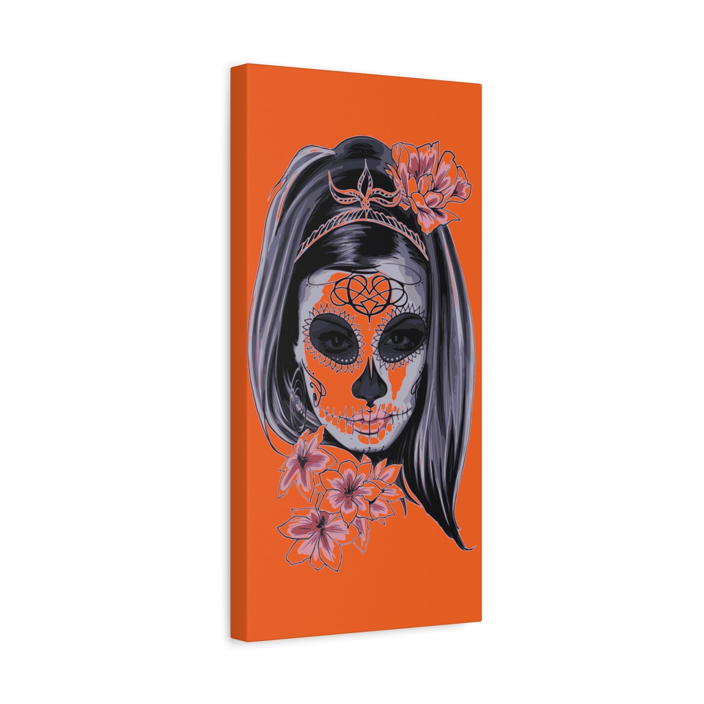 Lady Dead Mask Orange Matte Canvas, Stretched, 1.25"