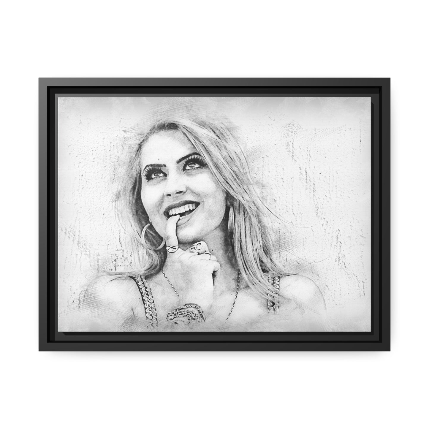 Woman Matte Canvas, Black Frame