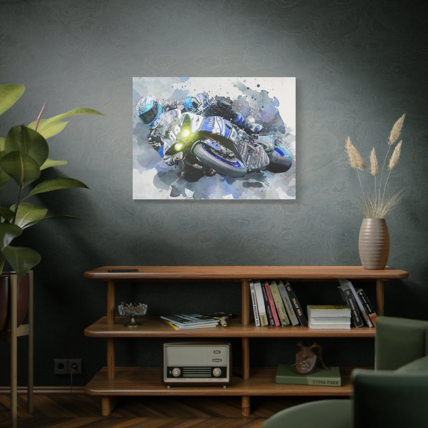 Motorcycle Race Matte Canvas, Stretched, 1.25"