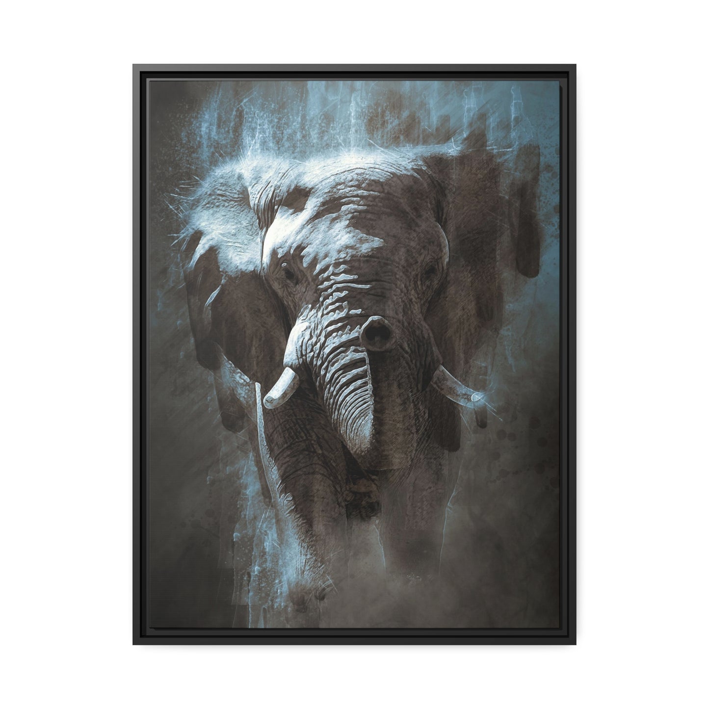Elephant AI Gen Matte Canvas, Black Frame