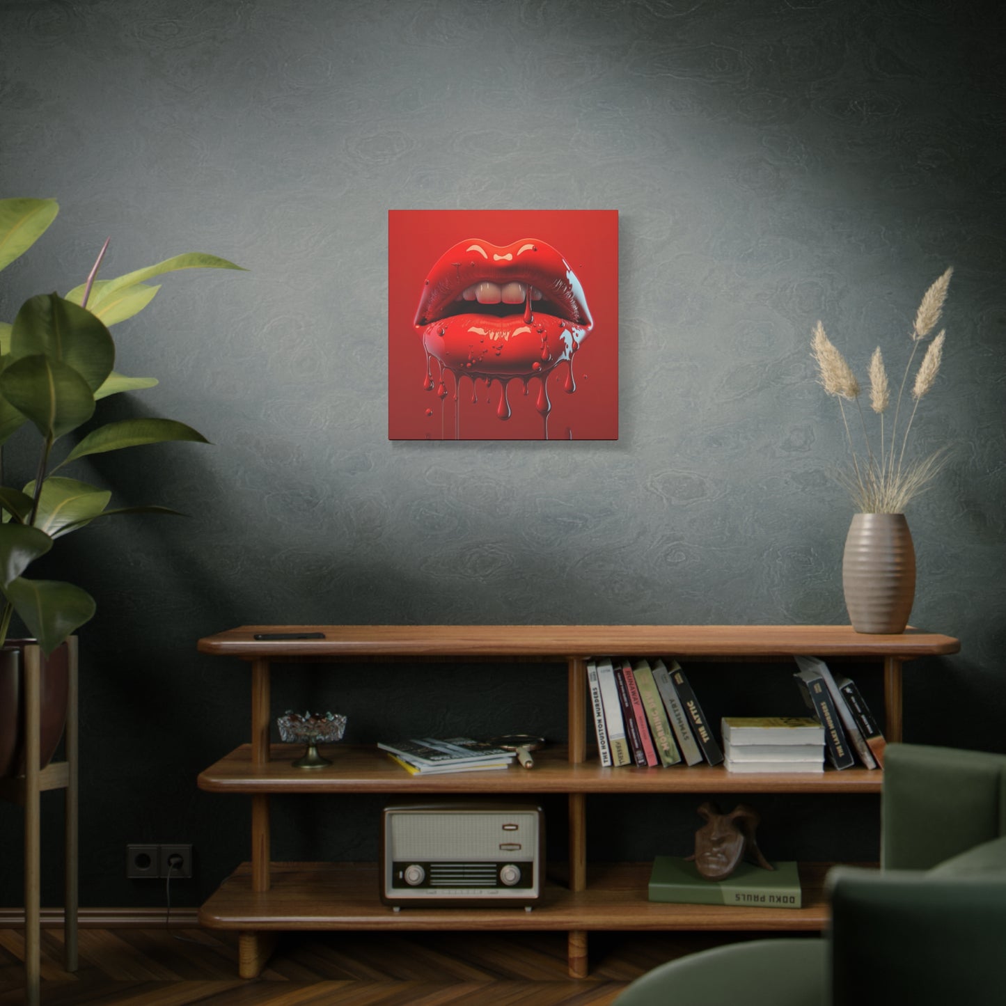 Bloody Lips Matte Canvas, Stretched, 1.25"