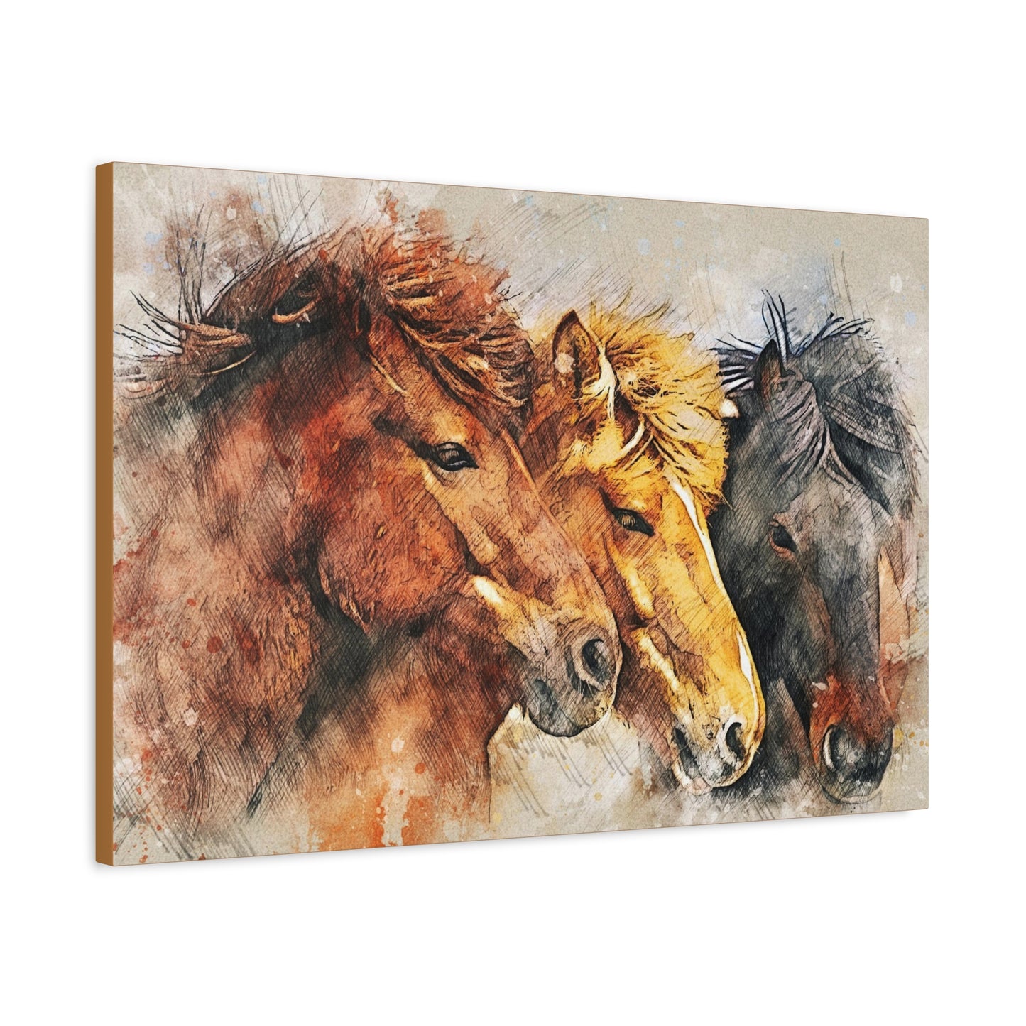 Horses Matte Canvas, Stretched, 1.25"