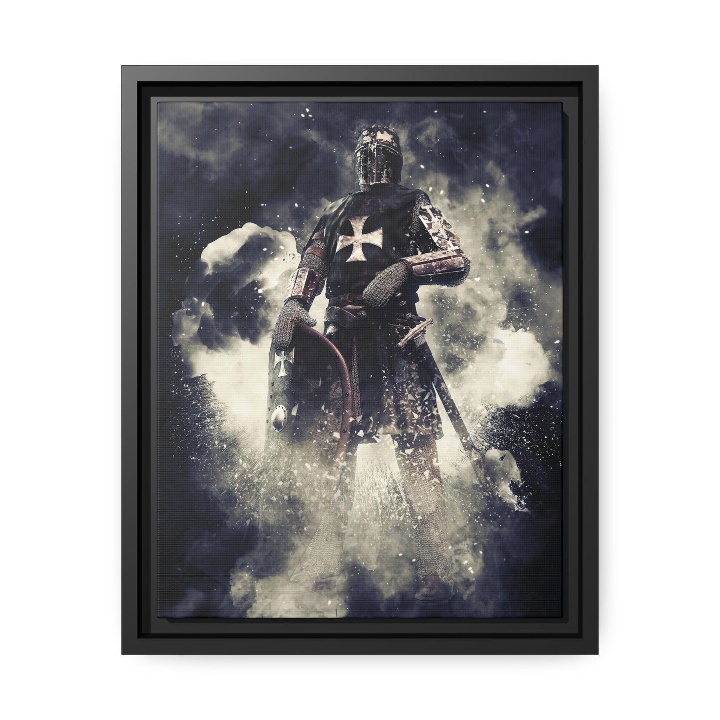 Knight Crusader Matte Canvas, Black Frame