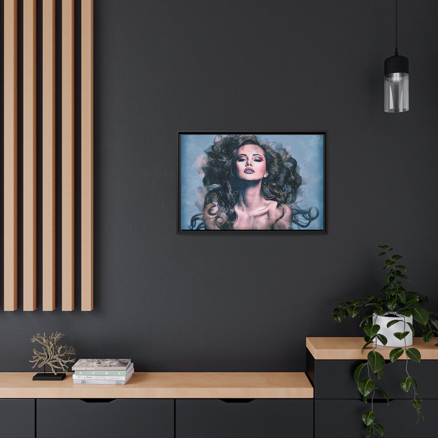Woman Matte Canvas, Black Frame