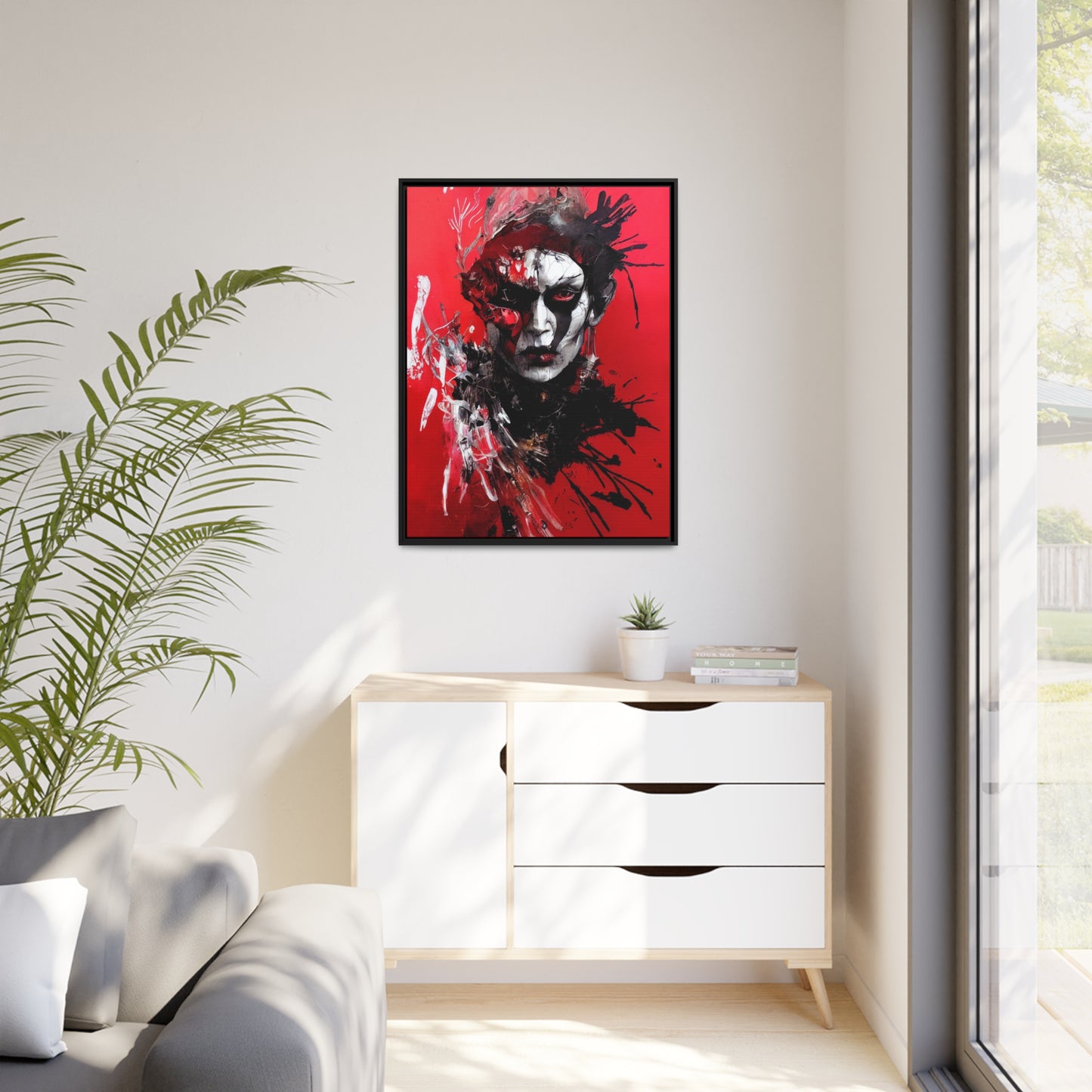 Shaman Red Matte Canvas, Black Frame